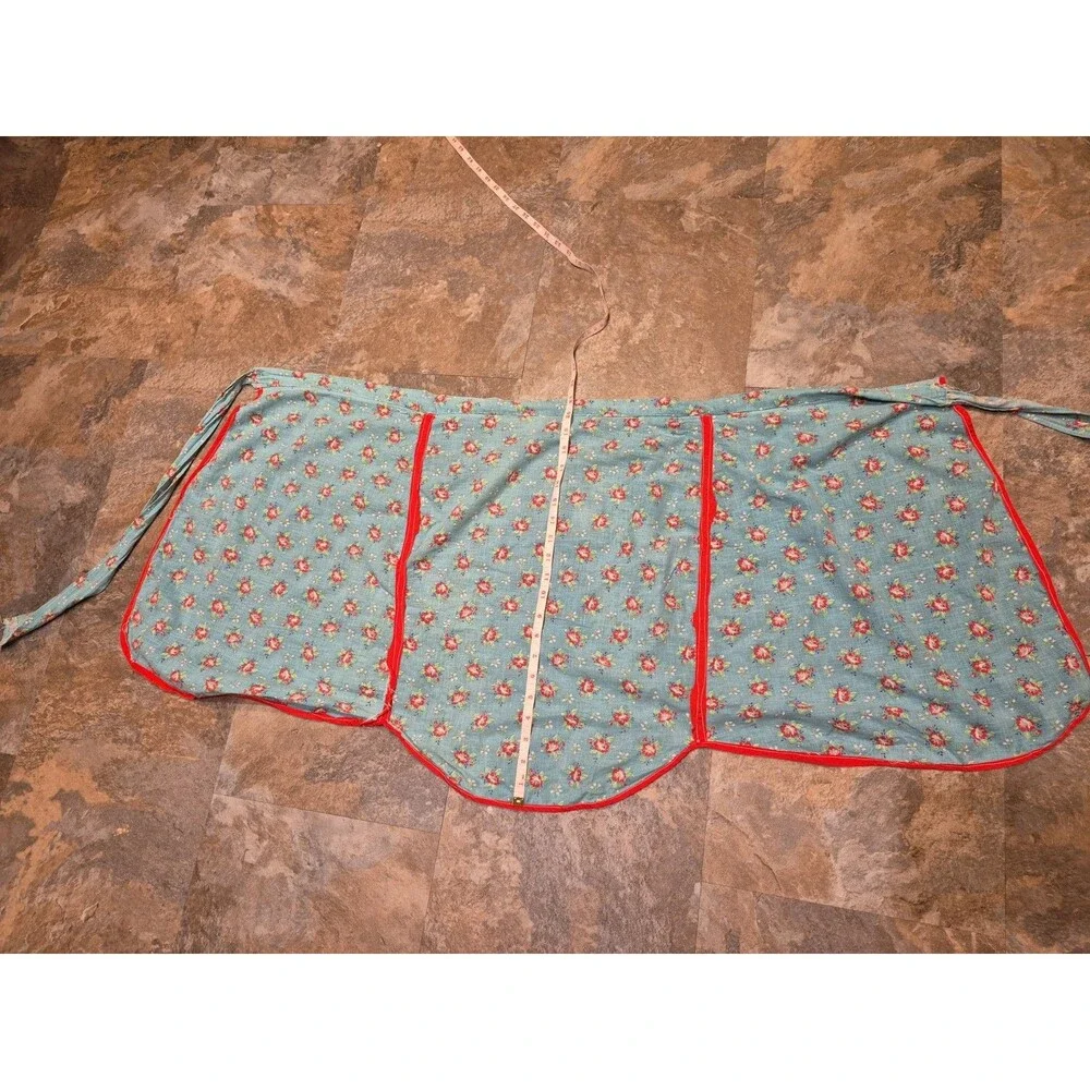 Vintage Half Apron Floral Cottage Core Granny Chic Homemaker Handmade